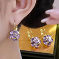 South Korea Retro Color Circle Crystal Earrings
