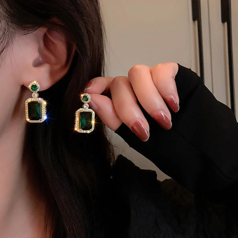 Dazzling Emerald Gemstone Earrings