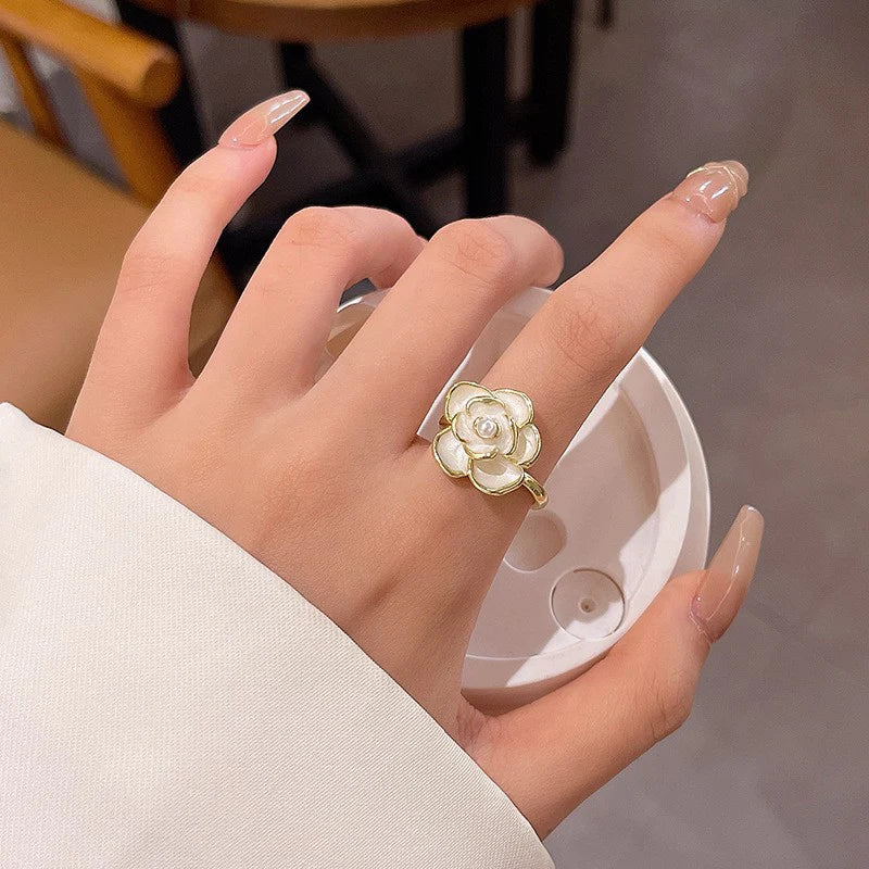 Camellia Index Finger Flower Ring
