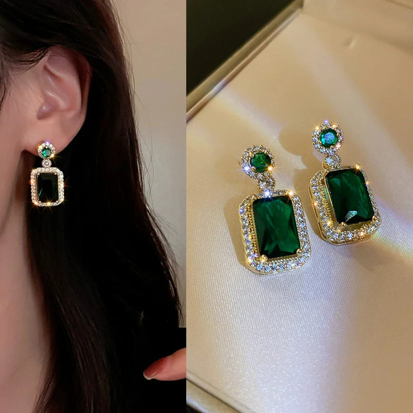 Dazzling Emerald Gemstone Earrings